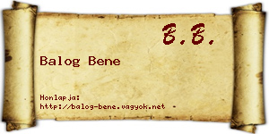 Balog Bene névjegykártya