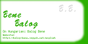 bene balog business card